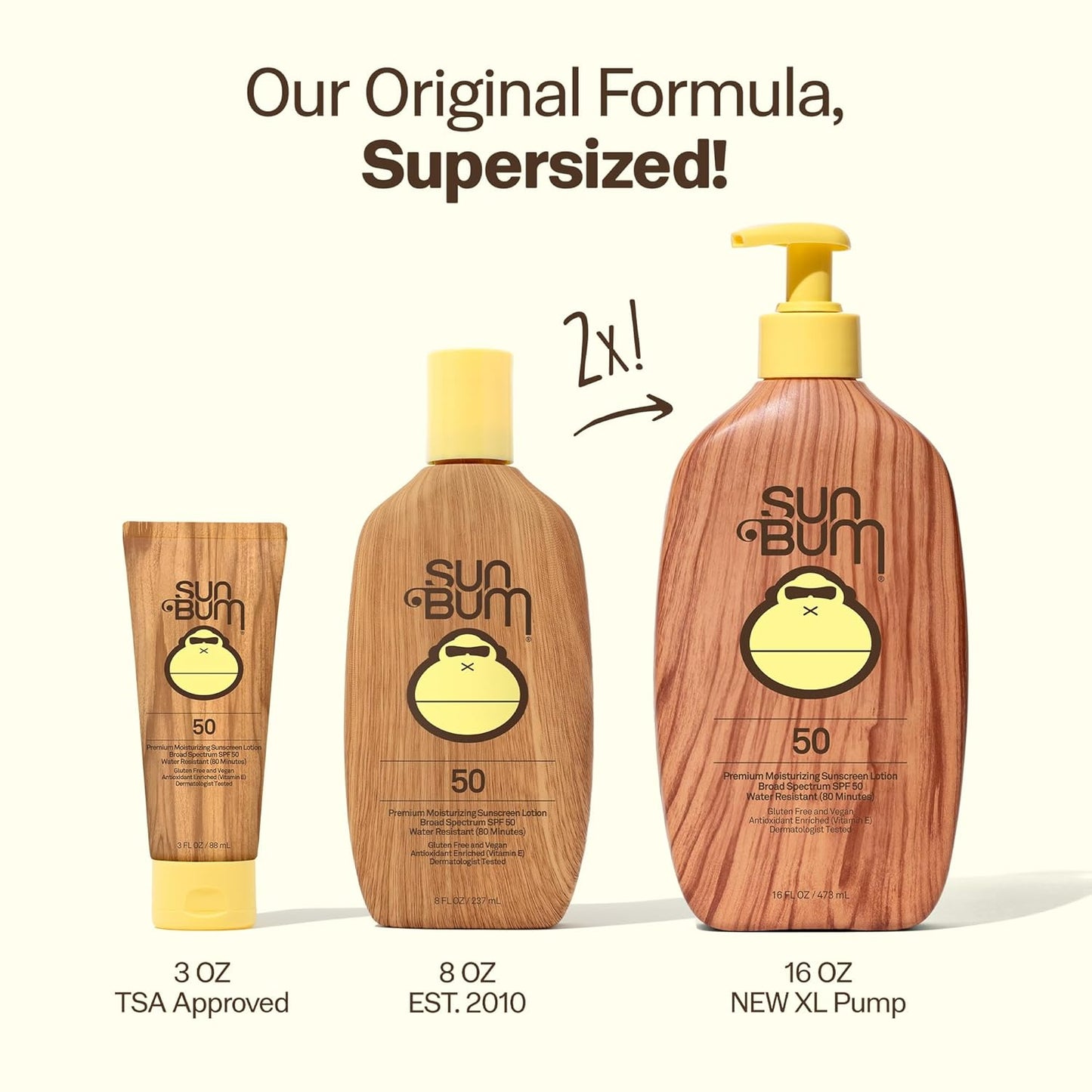 Sun Bum Original SPF 50 Sunscreen Body Lotion - Broad Spectrum Moisturizing Formula with Vitamin E - 16 oz