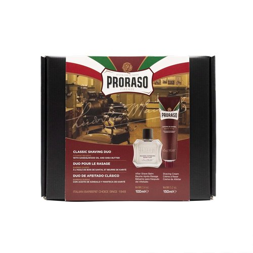 Proraso Shaving Kit - Nourishing Cream & After Shave Balm for Coarse Beards - Premium Italian Duo