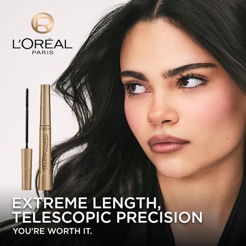 L’Oreal Paris Telescopic Mascara - Volume & Length Formula, Washable, Black Brown, 0.27 Fl Oz.