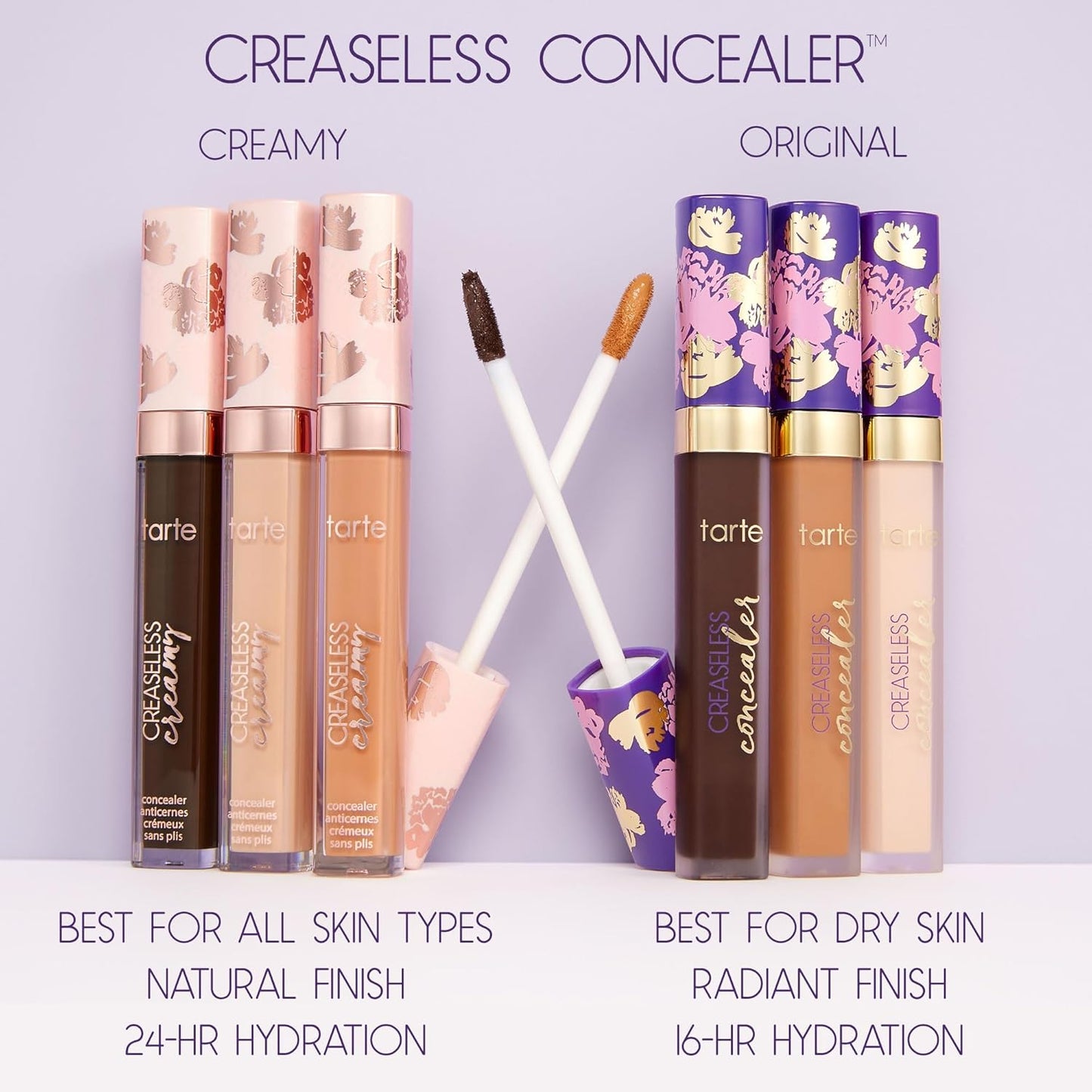 Tarte Creaseless Creamy Full-Coverage Concealer - Waterproof Longwear with Vitamin E & Niacinamide for Dark Circles & Blemishes | Vegan & Cruelty-Free