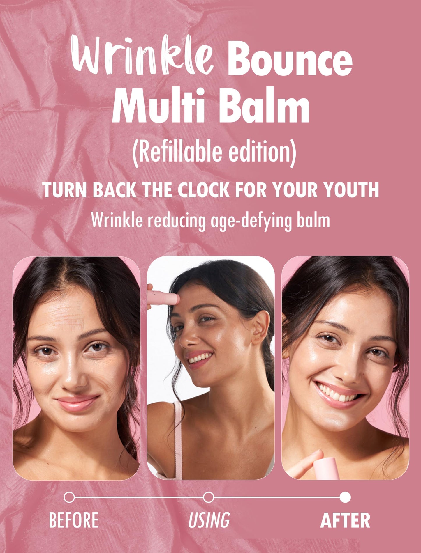 KAHI Wrinkle Bounce Multi Balm - REFILLABLE EDITION | All-in-One Hydrating Lip Balm Eye Cream Neck Cream Make Up Base & Face Mist Moisture Balm Stick | Daily Face Moisturizer Stick (0.32 oz)