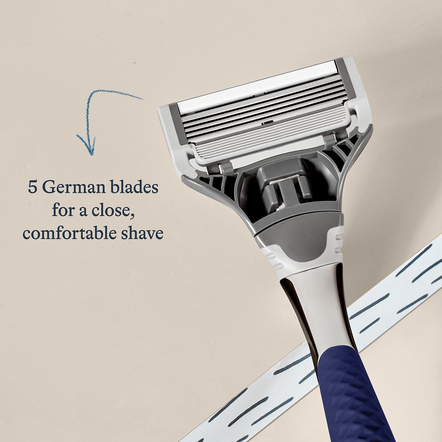 Harry's Shaving Kit for Men - Razor Handle, 5 Razor Blade Refills, Foaming Shave Gel, and Travel Blade Cover - Chrome Edition