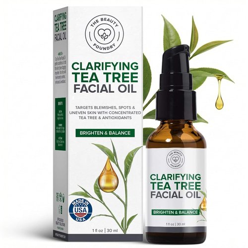 Clarifying Tea Tree Facial Oil - Antioxidant-Rich Acne Treatment for Even Skin Tone | 1 fl oz/30ml