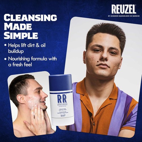 Reuzel Face Wash Stick - Hydrating & Cleansing Vegan Formula | 1.7 oz with Light Masculine Scent