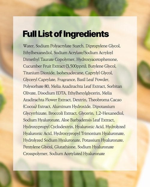 Cucumber Basil Face Mask Korean Skincare | Cooling Wash-Off Mask for Redness Relief & Sensitive Skin | Green Smoothie Mask with 3,500ppm Cucumber, Glutathione & 8 Types Hyaluronic Acid | K-Beauty