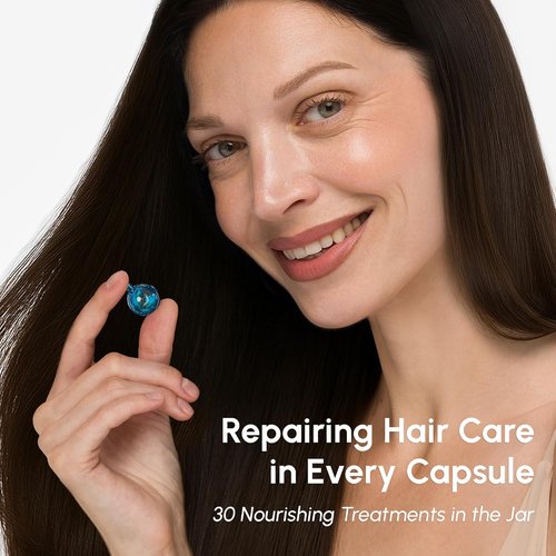 **MAREE Hair Serum - Frizz Control Styling Capsules with Keratin & Argan Oil - UV & Heat Protectant for Women**