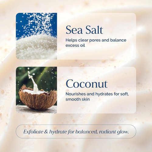 Regine Switzerland Gentle Face Scrub - Brightening Sea Salt & Coconut Exfoliator - 5.1 fl oz