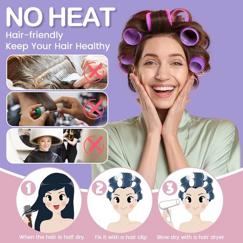 ELASO 33-Piece Hair Rollers Set - Self-Grip Rollers for All Hair Types | Includes Clips & Storage Bag