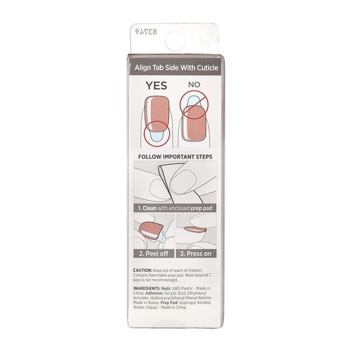 KISS imPRESS Press-On Nails - No Glue, Short Squoval Shape, Pink 'Sandbox' - 30 Nails & Accessories Included
