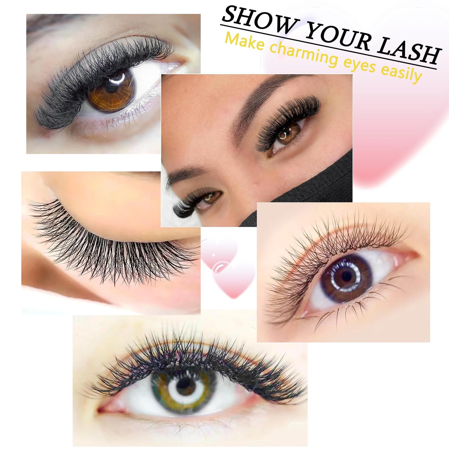 XIUSUZAKI W Lash Extensions Supplies 4D Eyelash Extensions W Shape 0.07mm Thickness L/LU Curl Mix 8-15mm Premade Fans Easy Fan Lashes Matte Black 12 Rows Crisscross Eyelashes(W-4D-0.07-L,8-15mm)