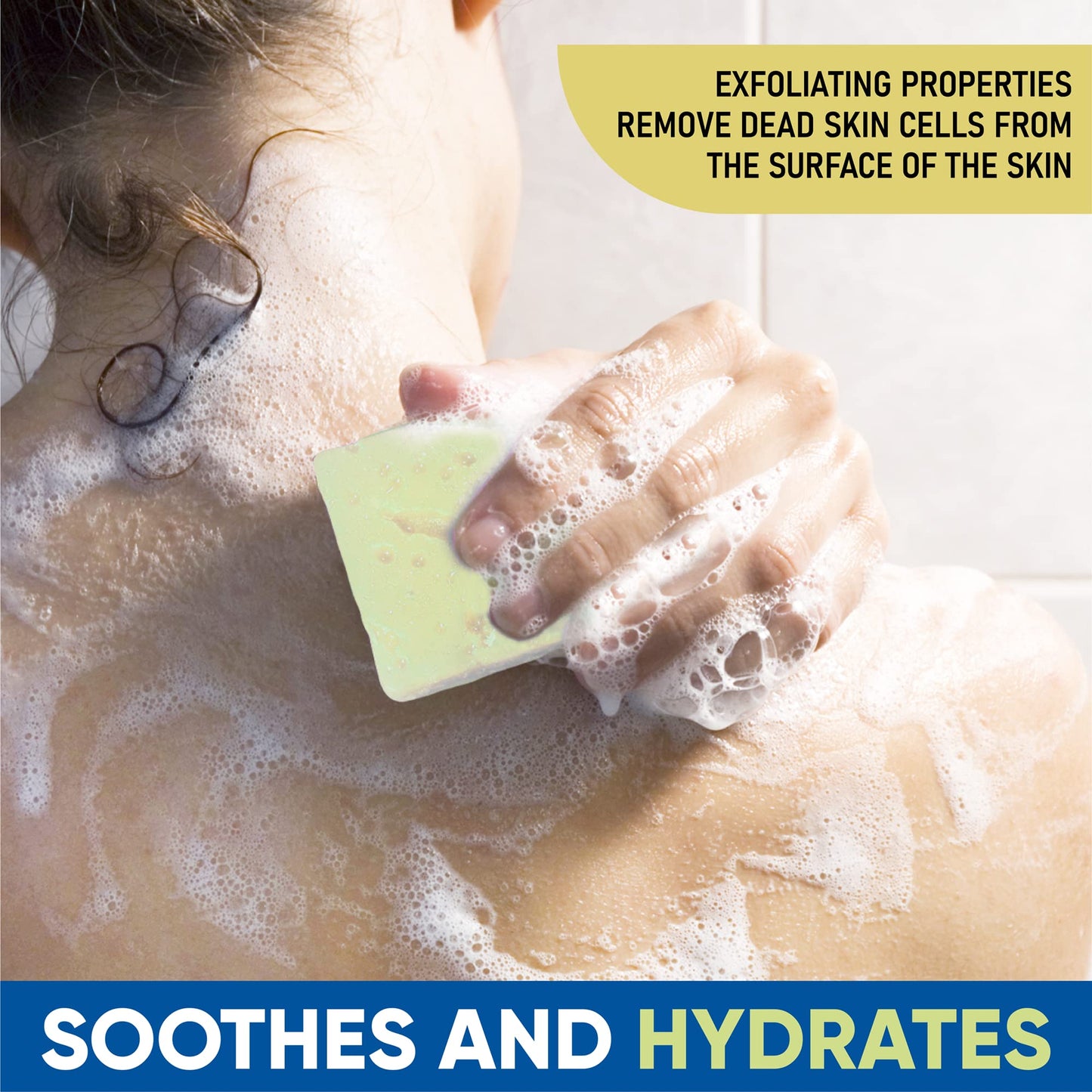 T.Taio Esponjabon Mother of Pearl Soap Sponge - Revitalizing Shower Scrubber for Bath Wash & Oil Removal - Bathroom Essentials with Fresh Scents - Oat with Mini