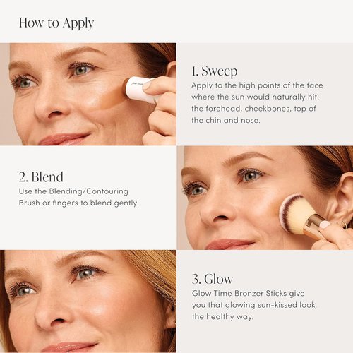 Jane Iredale Glow Time Bronzer Stick - Sculpted, Sun-Kissed Glow - Natural Ingredients & Skin-Benefiting Botanicals