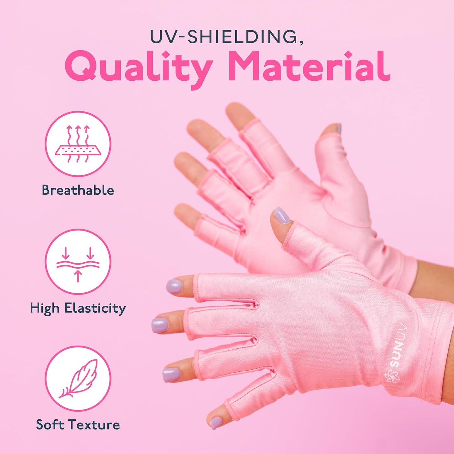SUNUV LED Gloves - UPF 50+ Anti-UV Protection for Gel Nails | Professional Nail Tech Essential
