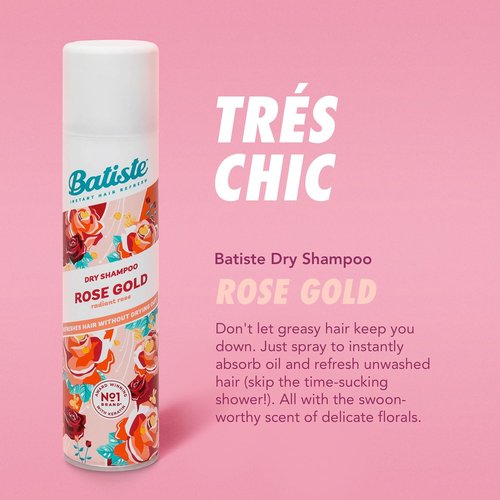 Batiste Dry Shampoo - Rose Gold Waterless Shampoo for Refreshing Hair & Absorbing Oil | 5.71 oz Bottle