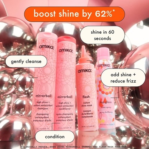 Amika Top Gloss Shine Spray - Ultra-Shiny Finish for All Hair Types | Lightweight, 4 oz