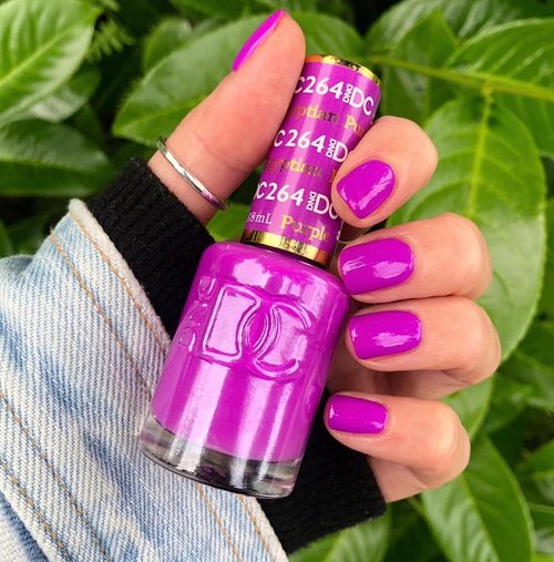 DND DC Gel Polish Set - Egyptian Purple UV/LED Gel & Air Dry Nail Lacquer Duo | 0.5 Fl Oz