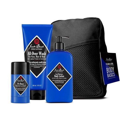 Jack Black Body Collection Set for Men - Body Wash, Pit Boss Deodorant & Moisturizing Lotion