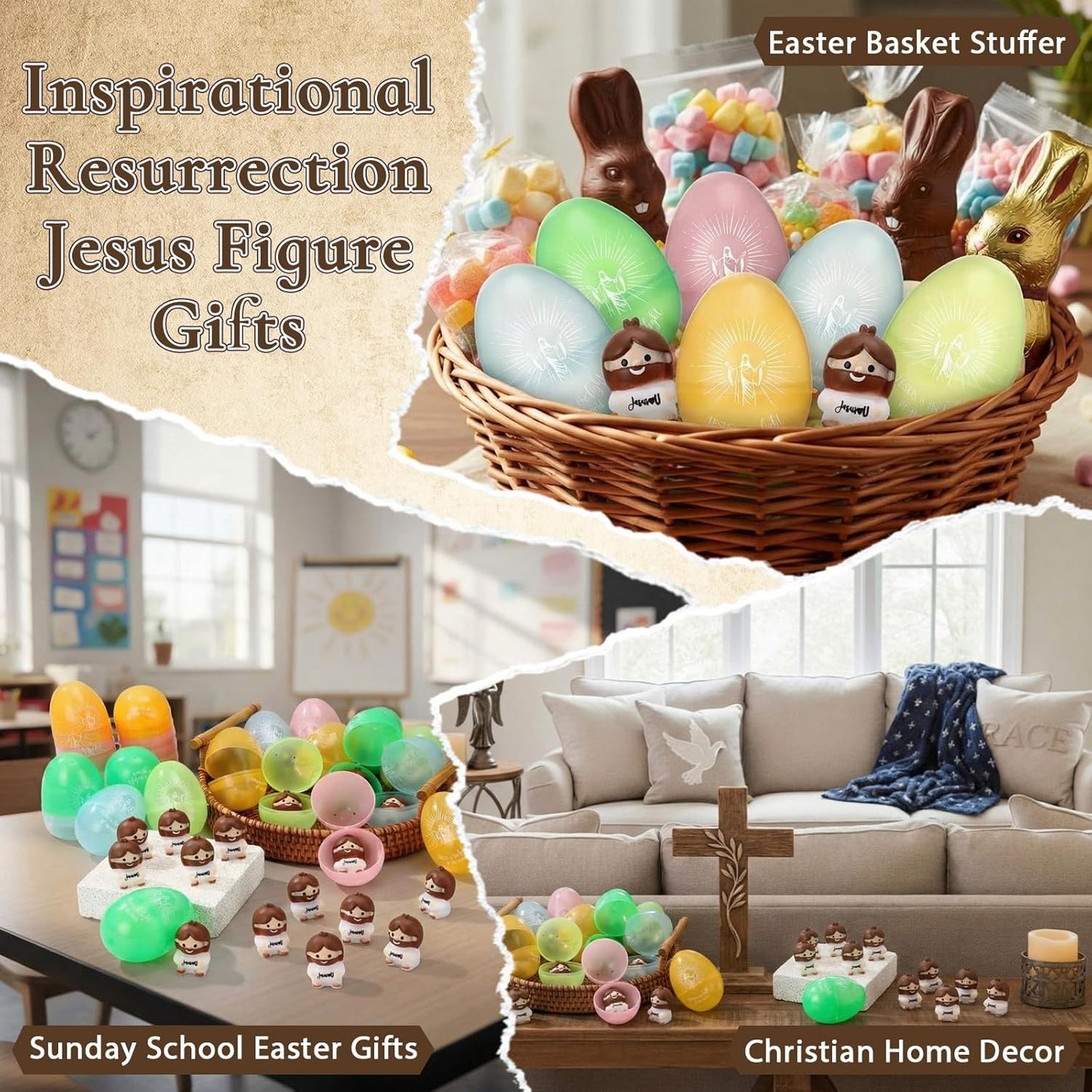 Skiennix Easter Gift Set - 25 Prefilled Glow-in-the-Dark Eggs with Jesus Love You Stress Balls | Perfect for Egg Hunts and Church Events