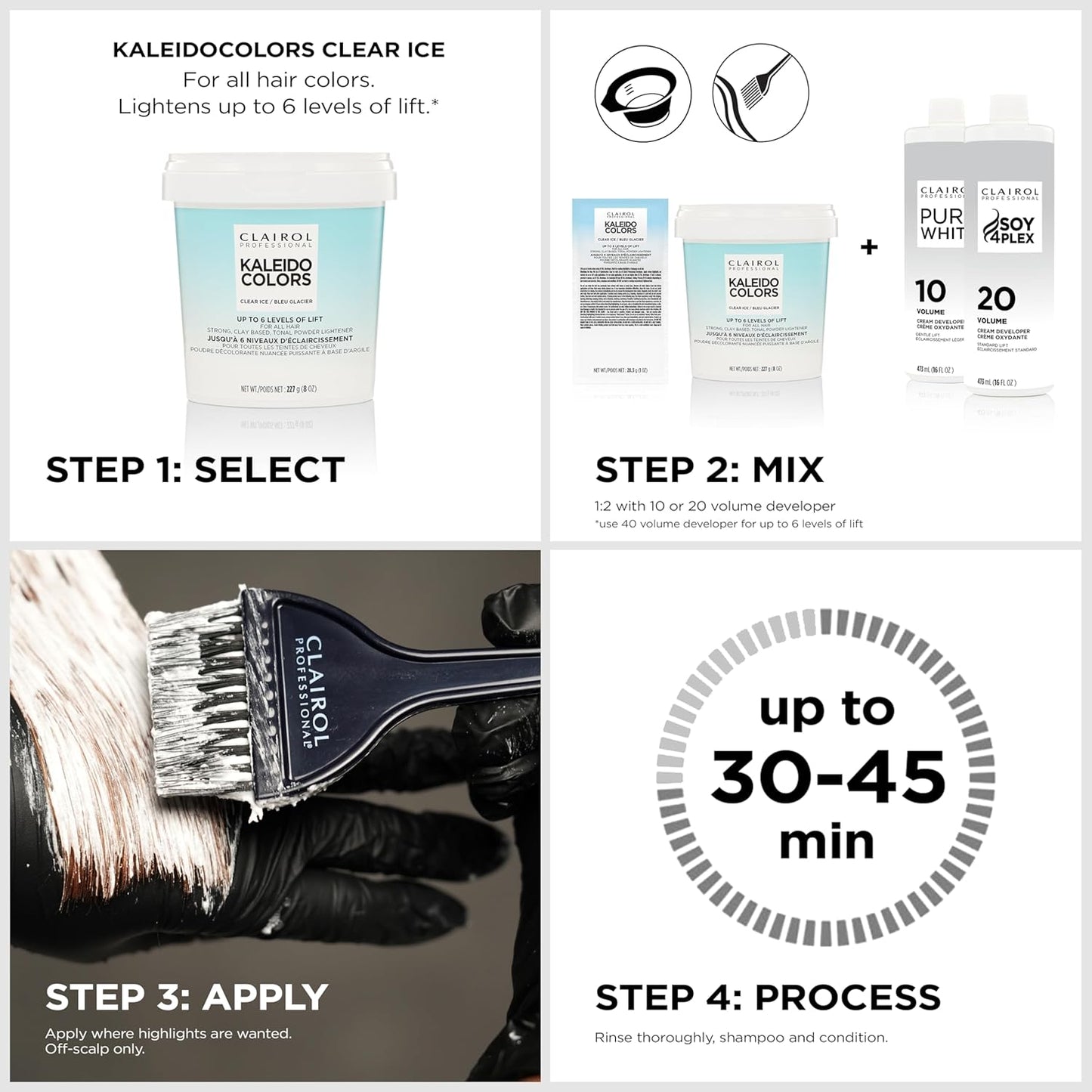 Clairol Professional Kaleidocolors Powder Lightener - Hair Highlights & Toning Solution