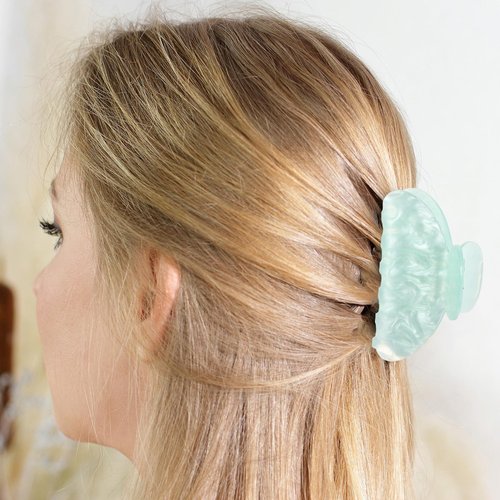 Yuxung 8 Pcs Large Acrylic Hair Claw Clips for Women Non slip Strong Hold Clamps for Thick and Thin Hair(Marble,Multicolor)