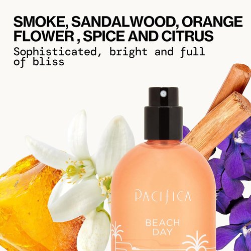 Pacifica Beach Day Spray Perfume - Blissful Fragrance with Bergamot, Orange Flower & Sandalwood | Clean Vegan Eau de Toilette