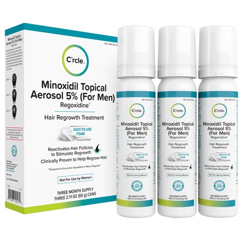 Minoxidil for Men Foam 5% - Unscented 3 Month Supply - Helps Restore Vertex Hair Loss & Thinning - 5% Minoxidil Foam For Men - Extra Strength Supports Hair Regrowth