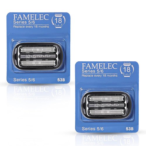 Braun 53B Replacement Head - Electric Shaver Foil & Cutter for Series 5/6 - 2 Pack