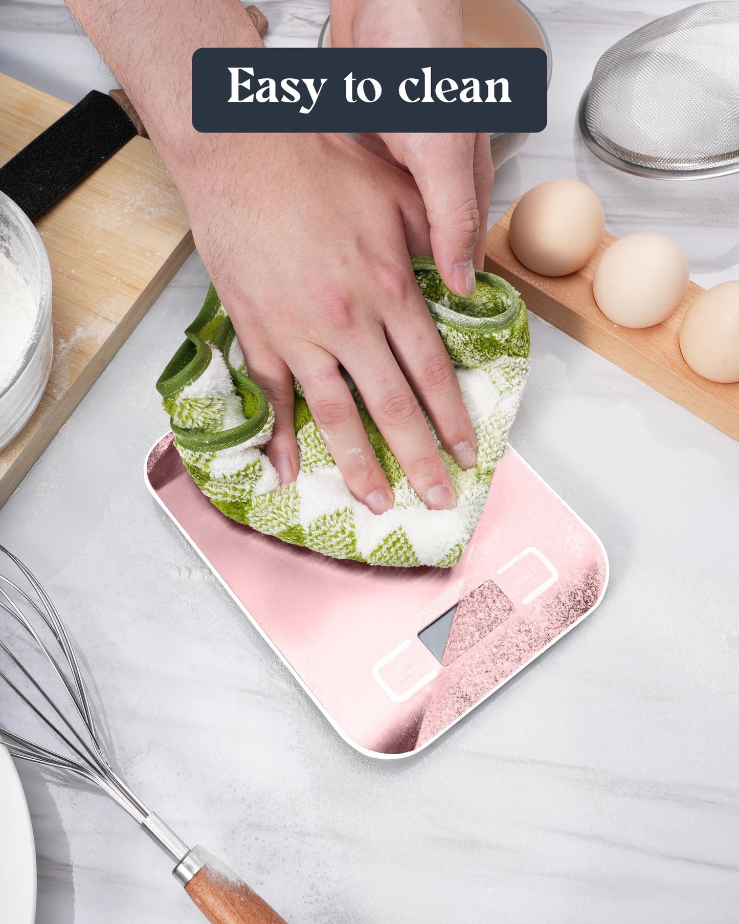 Food Scale, 11lb Digital Kitchen Scale with 6 Units LCD Display and Tare Function,Compact Design for Baking,Healthy Cooking,Meal Prep, 304 Stainless Steel