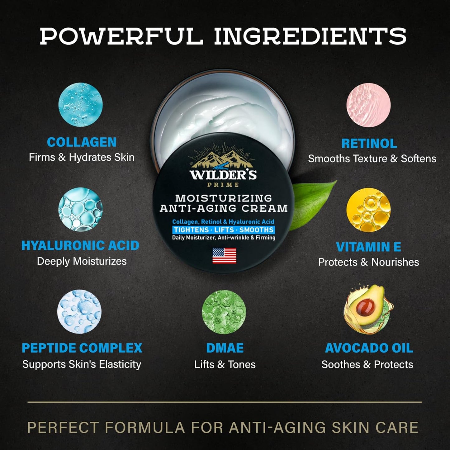 Skiennix Men's Face Moisturizer Cream - Anti-Aging & Hydrating Formula - 2 oz with Collagen & Hyaluronic Acid