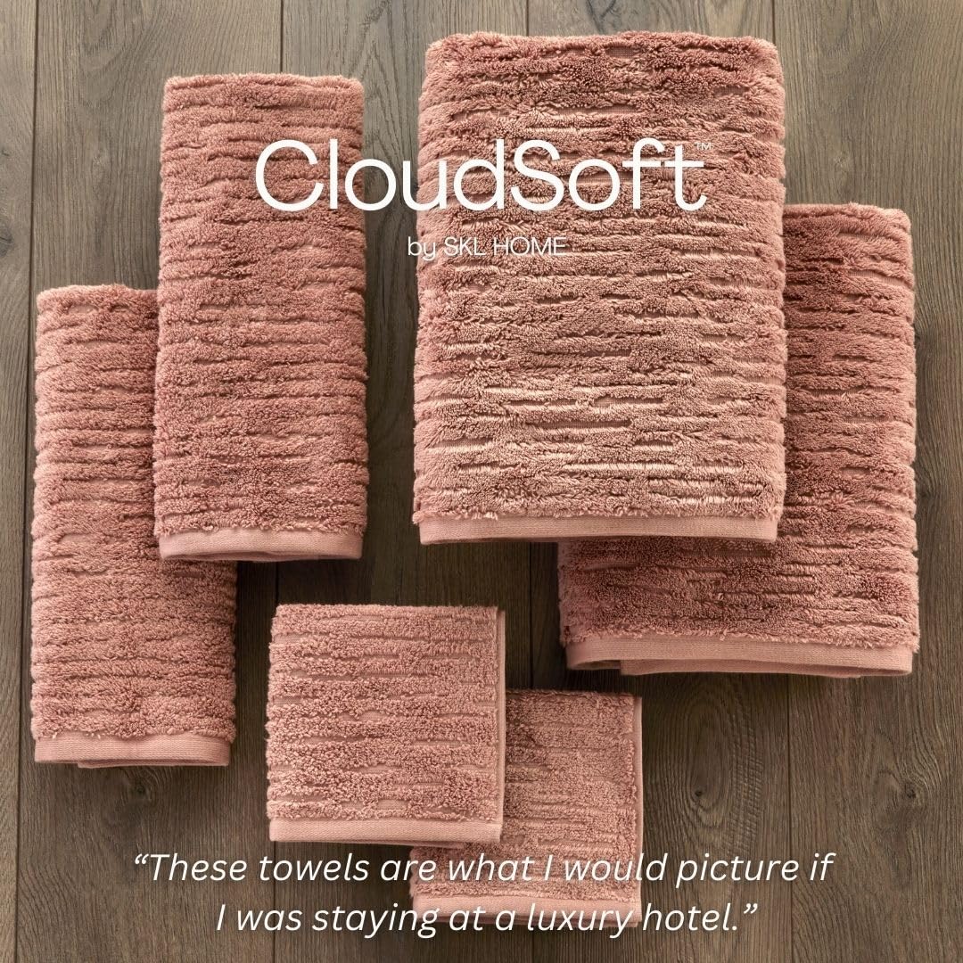 SKL Home CloudSoft Cotton Luxury 4 Pc Bath Towel Set, Clay