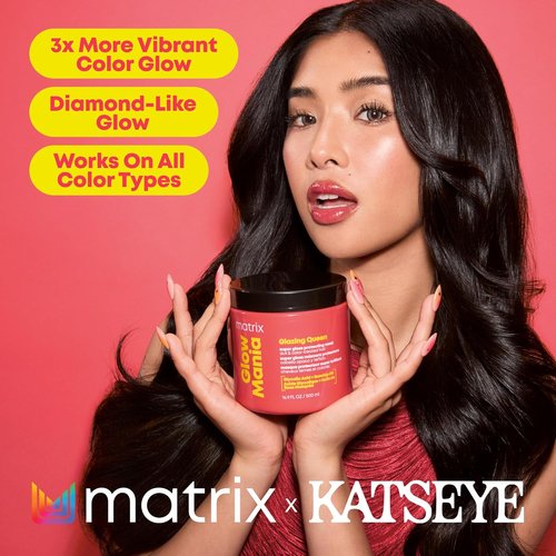 Matrix Glow Mania Super Gloss Mask - Protects Shine & Glow with Glycolic Acid & Rosehip Oil for Dull Hair