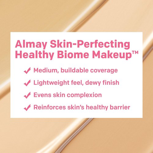 Almay Skin Perfecting Foundation - Healthy Biome Makeup with SPF 25 & Prebiotic Complex, 140 Golden, 1 fl. oz.