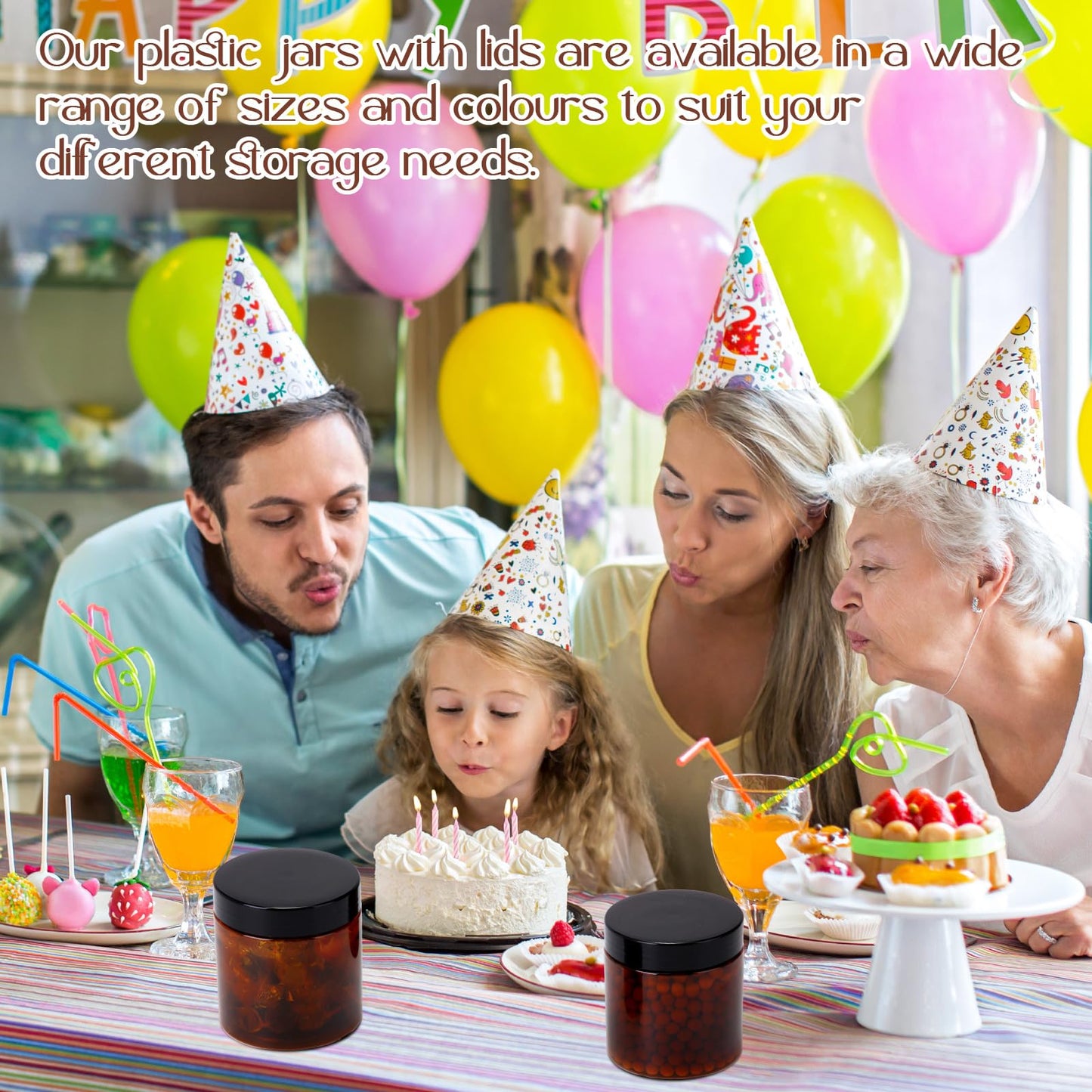 Patelai 4 Pieces Round Wide-mouth Leak Proof Plastic Container Jars with Lids for Travel Storage Makeup Beauty Products Face Creams Oils Salves Ointments DIY Making(8 Ounce,Amber)