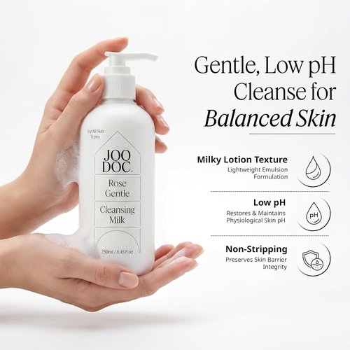 Regine Switzerland Rose Gentle Cleansing Milk - Low-pH Face Cleanser with 68% Damascena Rose Water & Ceramide | 250ml/8.45fl oz