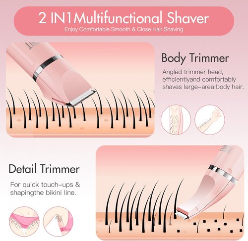 AIBRIT PRO Electric Bikini Trimmer - 2-in-1 Painless Hair Removal Razor for Women | Waterproof & Portable