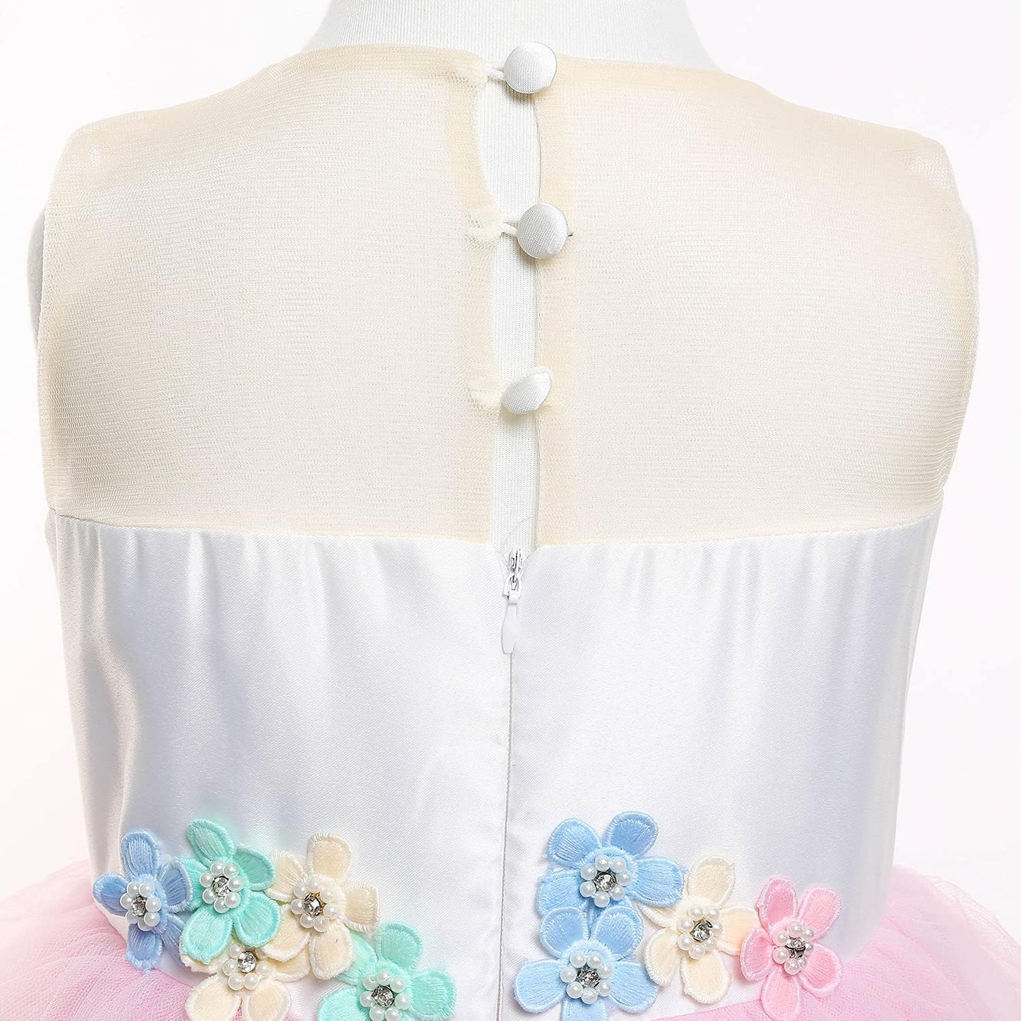 Skiennix Unicorn Dress for Girls - Elegant Pageant Costume with Accessories | Long Gown for Parties & Birthdays