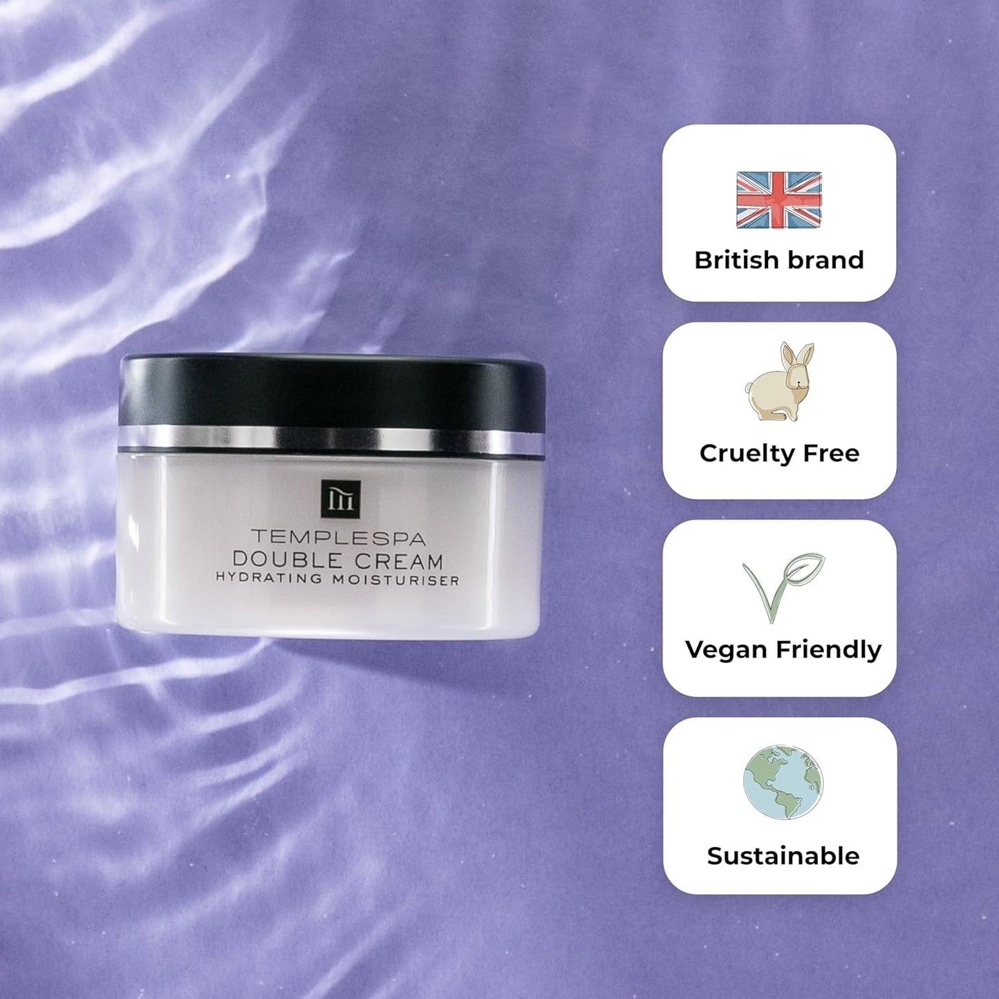 TEMPLESPA Double Cream - Hydrating Day & Night Moisturizer for Dry Skin | Nourishing & Rich, 1.6 fl. oz.