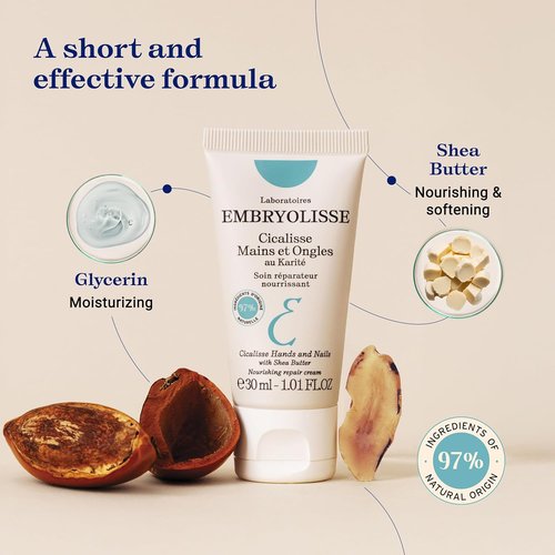 Embryolisse Cicalisse Hand and Nail Cream - Soothes & Restores Dry Skin with Shea Butter, 1.01 Fl Oz