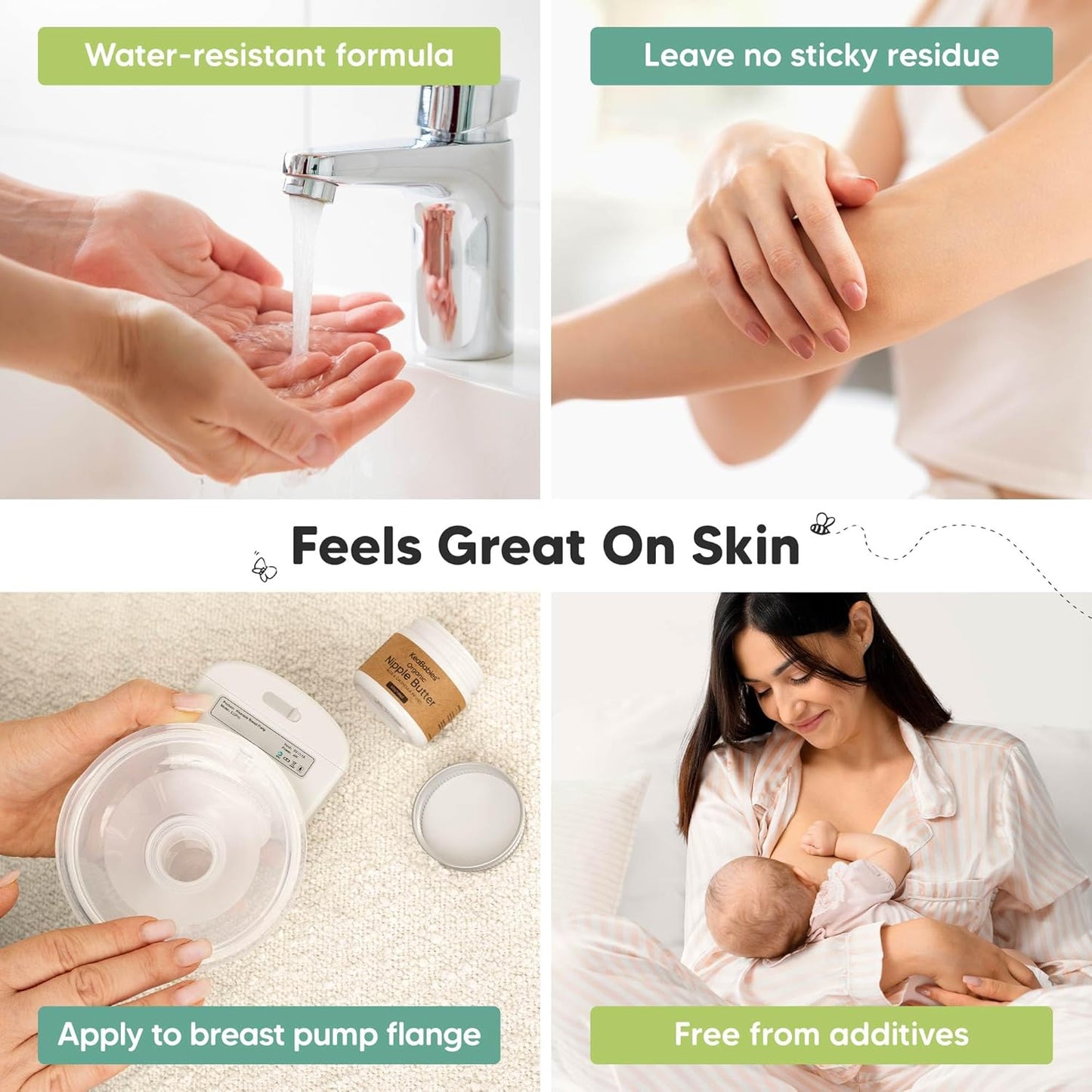 Skiennix Organic Nipple Butter - Natural Relief for Cracked Sore Nipples | 2oz Nursing Cream