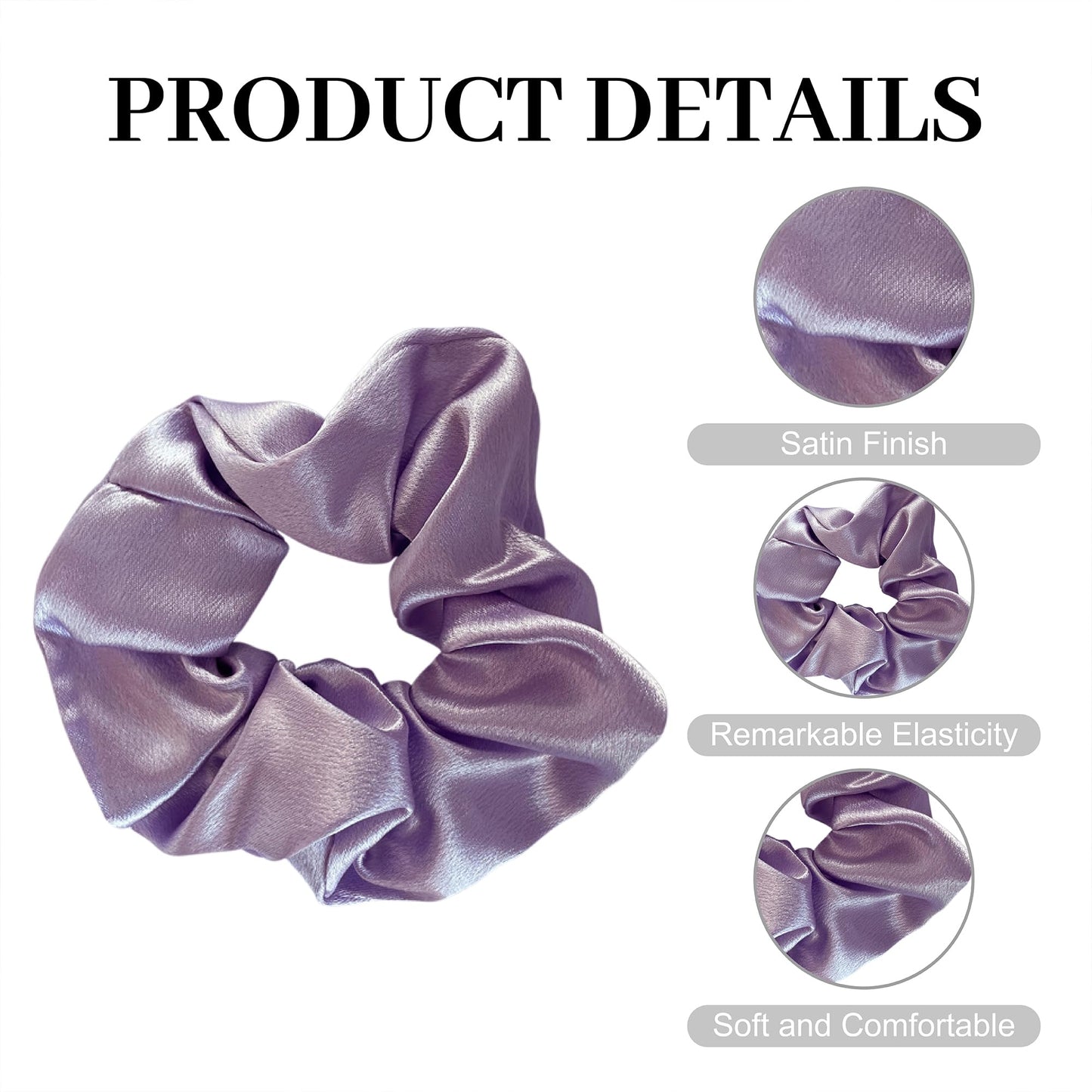 LADY&HOME 10 Packs Bridesmaids Scrunchies - Lavender (10 Count, Hair Tie, Bridal Themed, for Bridesmaid Proposal Gifts, Bachelorette Party, Bridal Shower)