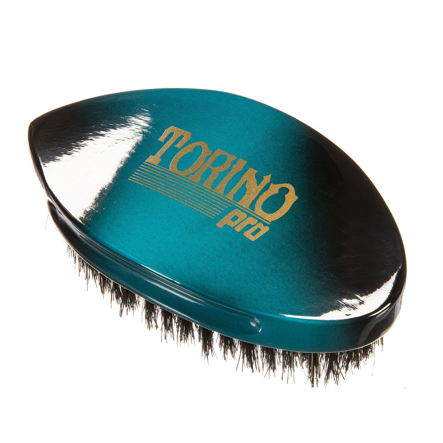 Torino Pro Curve #156 - Medium 100% Boar Bristle Curved Palm Brush for Laying 360 Waves, Use with Wave Cap or Durag - Luxury Wave Brush for Men