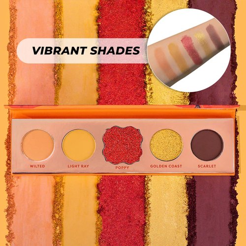 Profusion Cosmetics Mini Eyeshadow Palette - 5 Highly Pigmented Shades, Blendable & Travel-Friendly (Pretty Poppy)