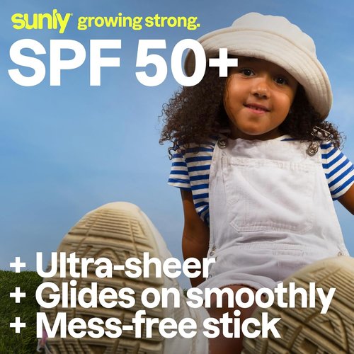 ATTITUDE Kids Mineral Sunscreen Face Stick - SPF 50, Broad Spectrum Zinc Oxide, EWG Verified | 0.53 oz, Vegan, Unscented