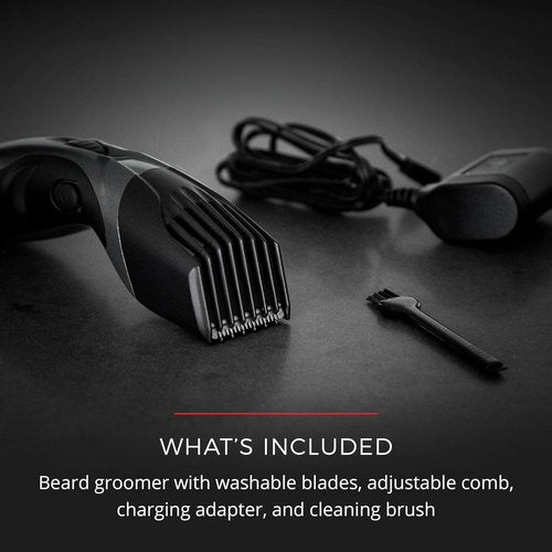 Remington Barba Beard Trimmer - Cordless Groomer with Ceramic Blades, 9 Length Settings, Rechargeable Battery