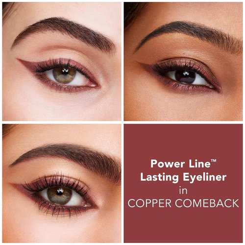 BUXOM Power Line Eyeliner - Creamy Waterproof & Smudge-Proof Retractable Liner with Bladed Tip & Brush