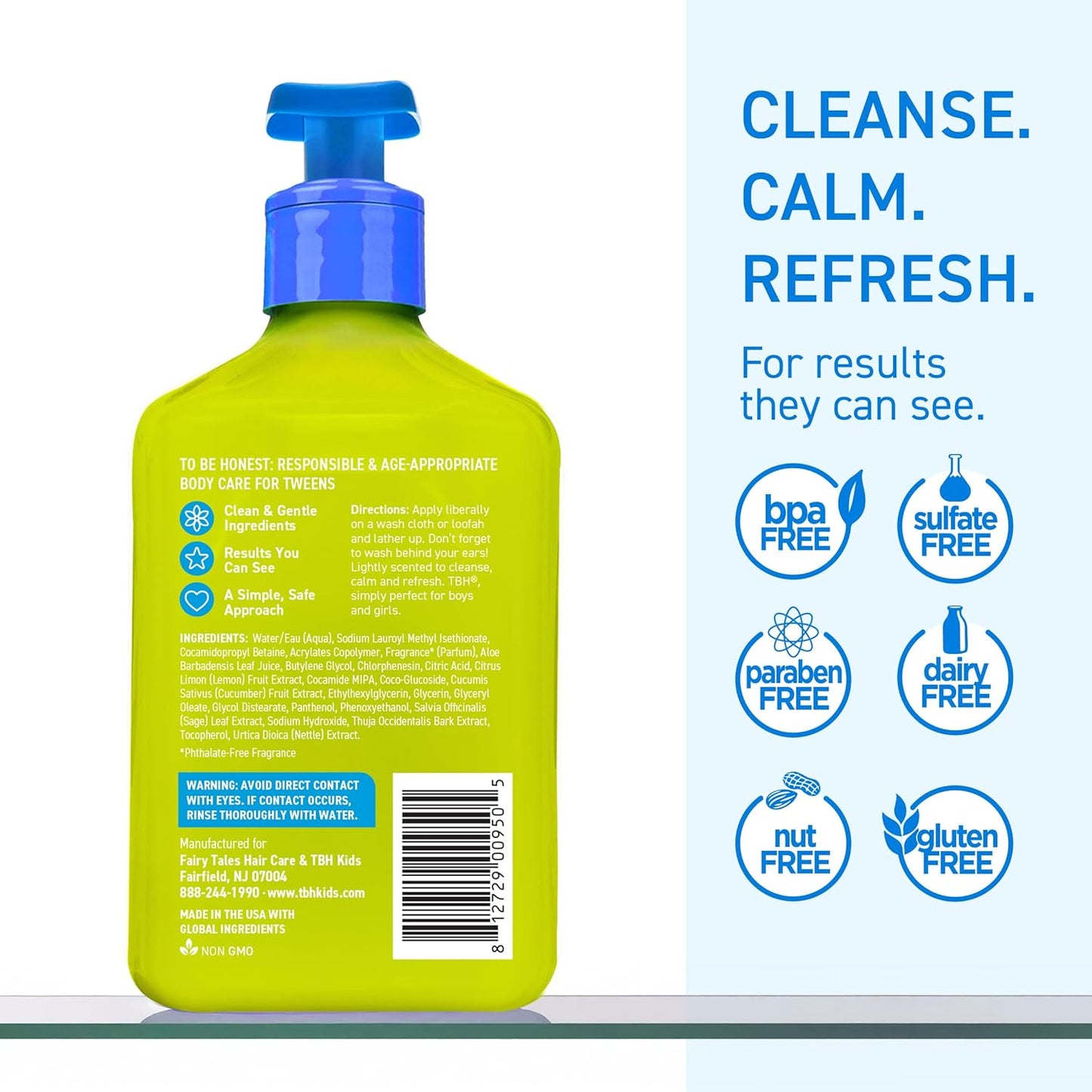 TBH Body Wash for Teens & Kids - Gentle Formula for Sensitive Skin - Natural & Sulfate-Free - 12 oz