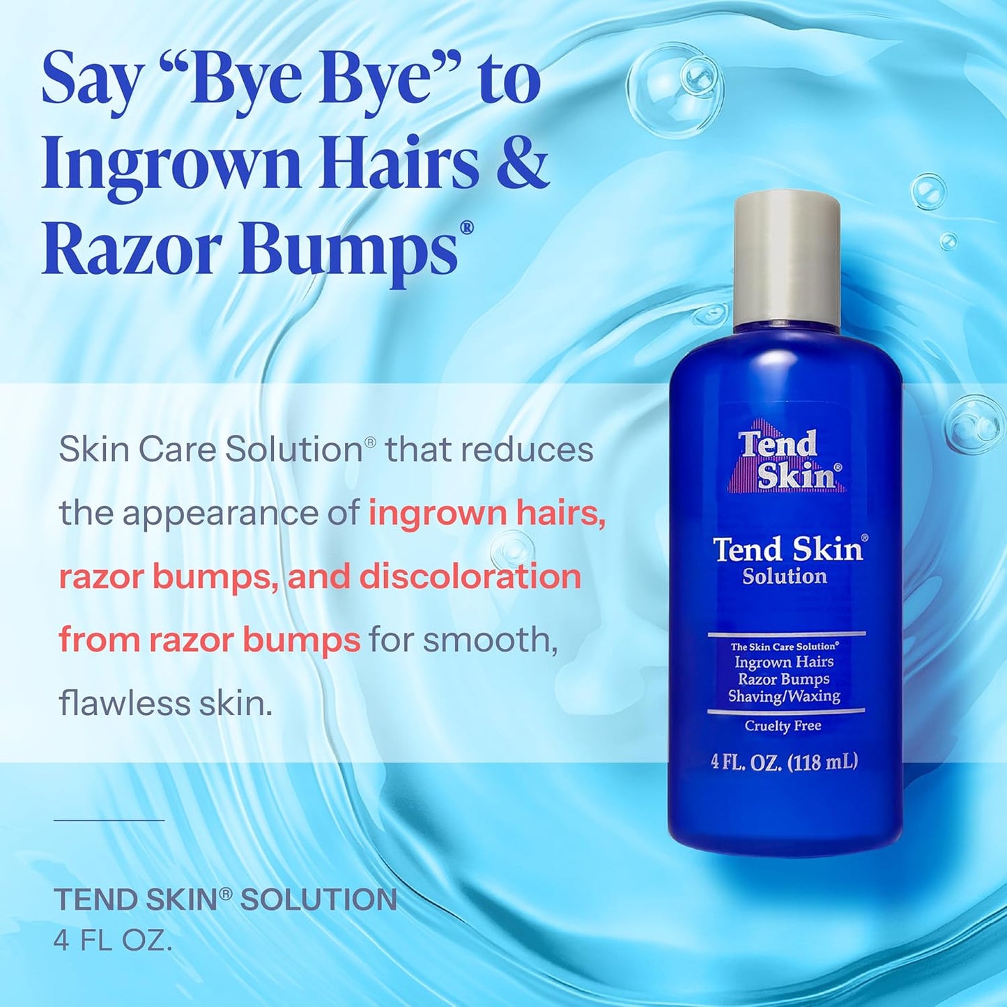 Tend Skin - Razor Bump Solution | Ingrown Hair & Razor Burn Toner for Men & Women - 4 Oz Made in USA