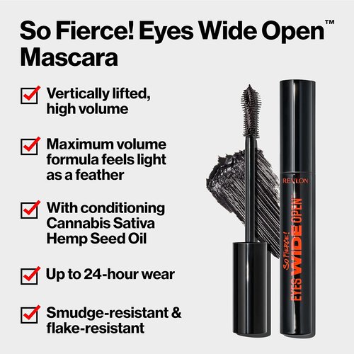Revlon So Fierce Mascara - Volumizing & Lifting Formula, Smudge-Proof, 103 Black Brown, 0.24 fl oz