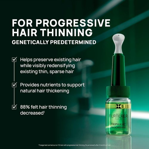 Rene Furterer Triphasic Serum for Hereditary Thinning Hair - Drug-Free Leave-In Treatment | 30-Day Supply
