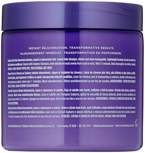 Obliphica Seaberry Mask - Nourishing Hair Treatment for Medium to Coarse Hair, 1.05 lb | Restores Shine & Manageability